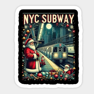 New York Subway Christmas Edition NYC Subway Train Sticker